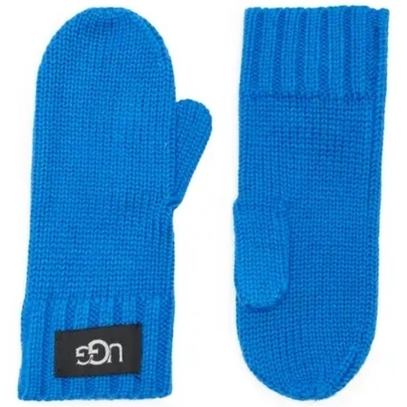 UGG Other - UGG Kids' Signature Logo Cozy Knit Mittens*Big Kid*4-6*TRU BLUE::NWT::WOOL Blend